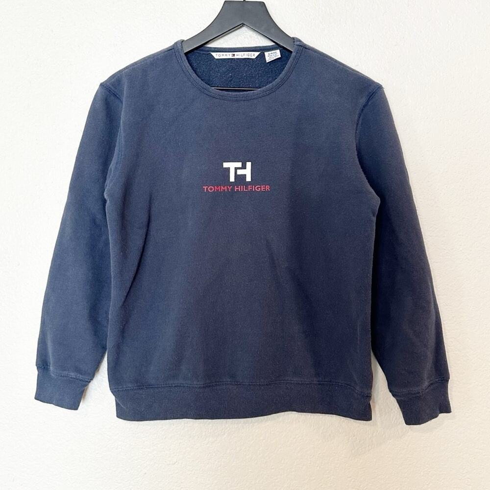 Vintage Tommy Hilfiger Womens Sweatshirt Pullover Made in USA Navy Blue Size‎ S
